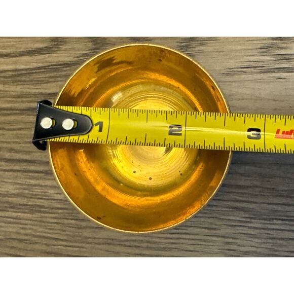 Vintage Brass Pear Shape Trinket Dish Tray 4.75” Tarnished Patina Boho Decor SEE - Picture 5 of 5